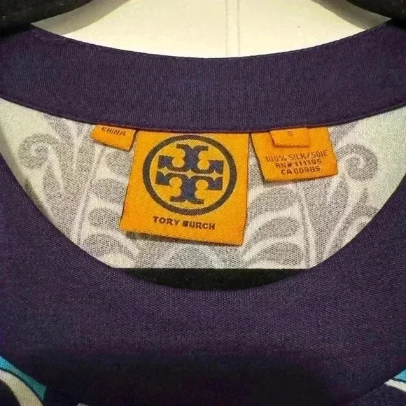 Tory Burch Purple and Blue Bodycon Sleeveless Stretchy Dress S - Picture 4 of 11